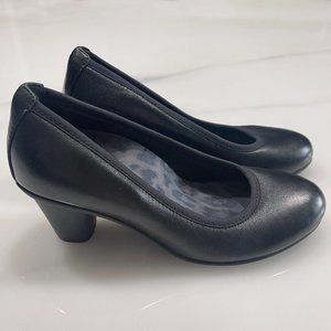 Vionic Orthaheel Career Mabrey Leather Pump Heel Round Toe Shoes Black Size 6